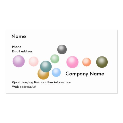 Random Graphics:  Pearls Business Card