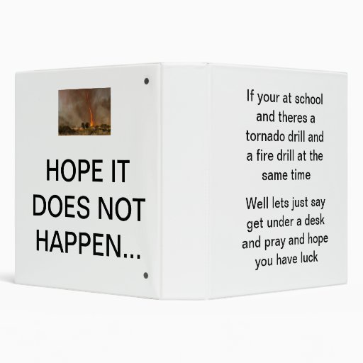 Random Humor Drill Binder Fire Tornado Zazzle