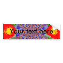 Random multicolored kaleidoscopic flames bumper stickers