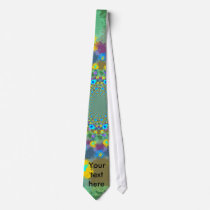 Random multicolored kaleidoscopic flames in blue neck wear