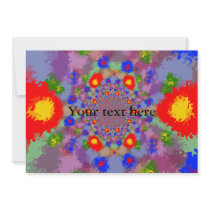 Random multicolored kaleidoscopic flames custom invite