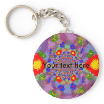 Random multicolored kaleidoscopic flames keychain