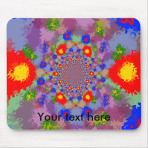 Random multicolored kaleidoscopic flames mousepad