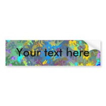 Random multicolored swirling flames bumper stickers