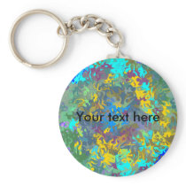 Random multicolored swirling flames keychain