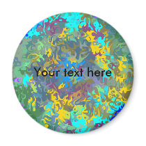 Random multicolored swirling flames magnets