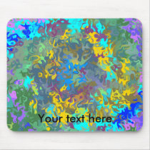 Random multicolored swirling flames mousepad