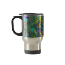 Random multicolored swirling flames coffee mugs