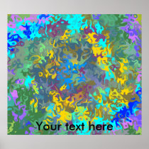 Random multicolored swirling flames print