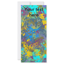 Random multicolored swirling flames rack cards