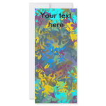 Random multicolored swirling flames rack cards