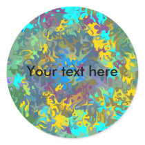 Random multicolored swirling flames sticker