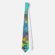 Random multicolored swirling flames ties
