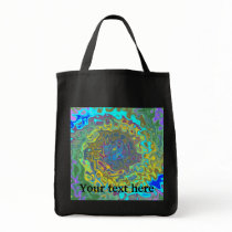 Random multicolored swirling psychedelic vortex tote bag