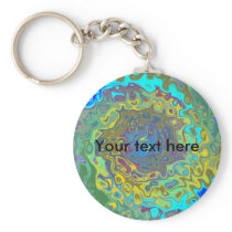Random multicolored swirling psychedelic vortex key chains