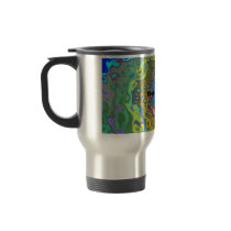 Random multicolored swirling psychedelic vortex mugs