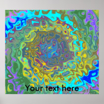 Random multicolored swirling psychedelic vortex posters