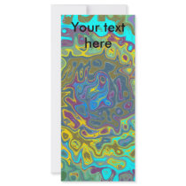 Random multicolored swirling psychedelic vortex personalized rack card
