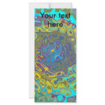 Random multicolored swirling psychedelic vortex personalized rack card