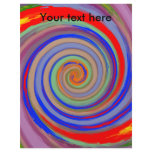 Random multicolored swirling vortex letterhead design