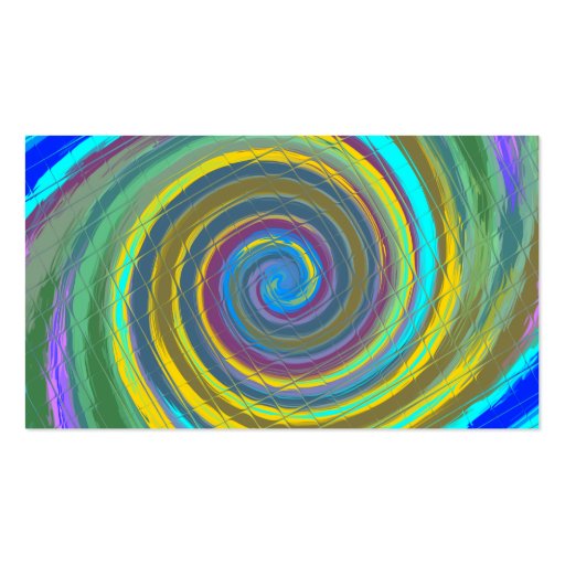Random multicolored swirling vortex tiled business card (back side)