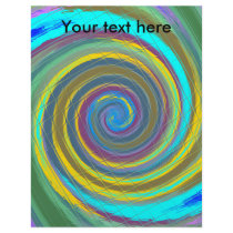 Random multicolored swirling vortex tiled customized letterhead