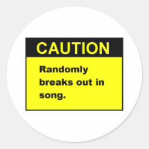 Random Song Round Stickers