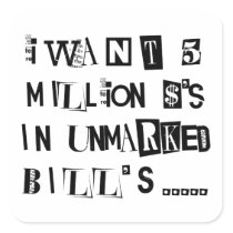 Ransom Note Stickers