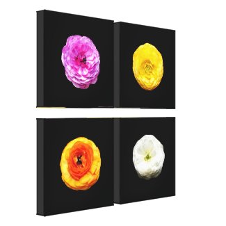 Ranunculus' 4-Panel Wrapped Canvas Print