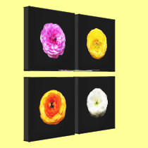 Ranunculus' 4-Panel Wrapped Canvas Print canvas prints