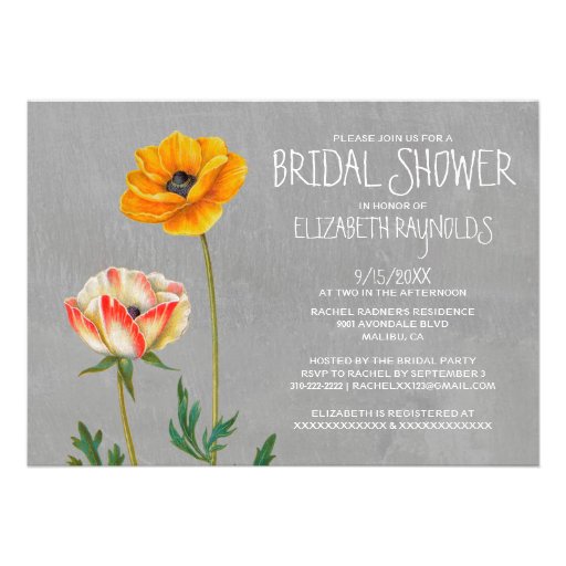 Ranunculus Bridal Shower Invitations