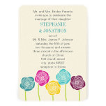Ranunculus Rose Teal Violet Pink Yellow Wedding invitations
