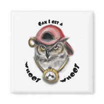 Rap Owl Refrigerator Magnet