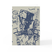 artsprojekt, rap radio man greeting card, jim, mahfood, food, one, 40oz, comics, clerks, grrl scouts, colt 45, stupid, page, filler, man, live art, live, art, z-trip, murs, felt, true, tales, underground, hip, hop, sarah, silverman, program, frenchpulp, mahf, earthworms, comic, books., jim mahfood, jim mahfood skateboards, food one skateboards, 40 oz comics skateboards, food one, 40 oz comics, Card with custom graphic design