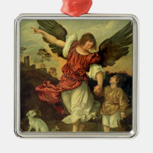 Raphael and Tobias, 1507-8 (oil on panel) Christmas Ornaments