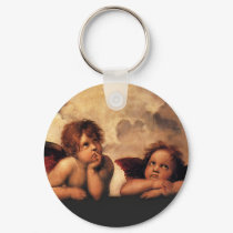 Raphael Sanzio - Angels (Detail) keychains by MasterpieceArt Raphael Sanzio - Angels (Detail) keychains