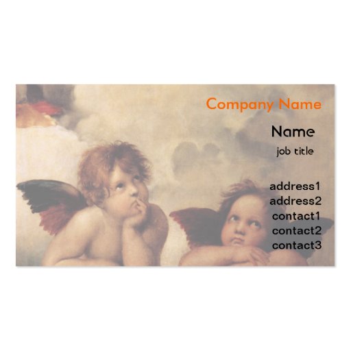 Raphael,Sistine Cherub Business Card (front side)