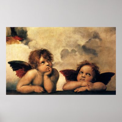 Raphael's Sistine Madonna (angels detail) posters
