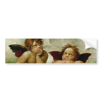 Raphael's "Sistine Madonna" (circa 1513) (Detail) bumper stickers by MasterpieceGallery Raphael's "Sistine Madonna" (circa 1513) (Detail) bumper stickers