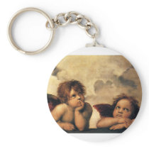 Raphael's Sistine Madonna (detail) keychains by MasterpieceCafe Raphael's Sistine Madonna (detail) keychains