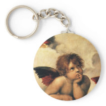 Raphael's Sistine Madonna (detail) keychains by MasterpieceCafe Raphael's Sistine Madonna (detail) keychains