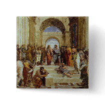 Raphael's "The School of Athens" Detail circa 1511 buttons by MasterpieceGallery Raphael's "The School of Athens" Detail circa 1511 buttons