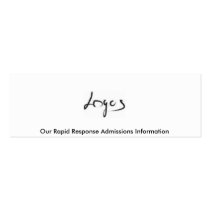 Rapid Response Admissions Information Card business cards
