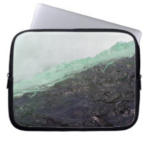 Rapid water flowing over mountain region laptop computer sleeves