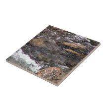 Rapid water flowing over natural rocks ceramic tiles