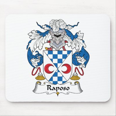 Raposo Family Crest Mouse Mat by coatsofarms