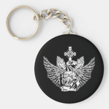 Raptor Jesus Loves You Key Chains