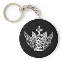 Raptor Jesus Loves You Key Chains