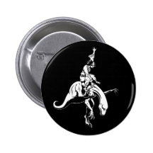 Raptor Rodeo Jesus Pinback Buttons