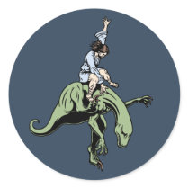 Raptor Rodeo Jesus Round Sticker